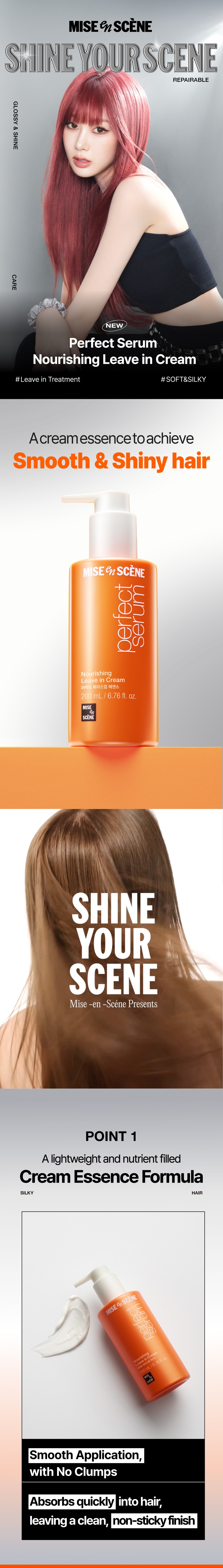 Mise-en-scène Perfect Serum Nourishing Leave In Cream For Hair 6.76 fl. oz.(200ml) detail 1
