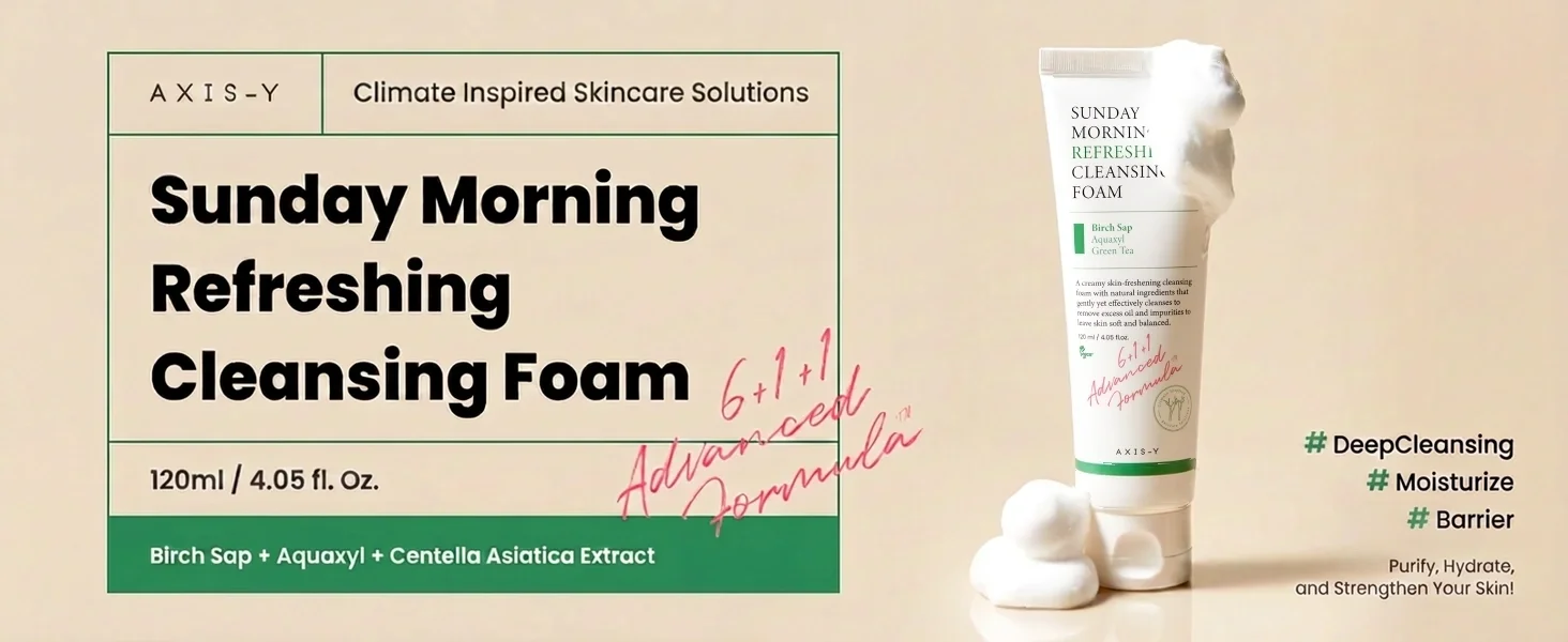 AXIS-Y Sunday Morning Refreshing Cleansing Foam 4.05 fl. oz.(120ml) detail 1