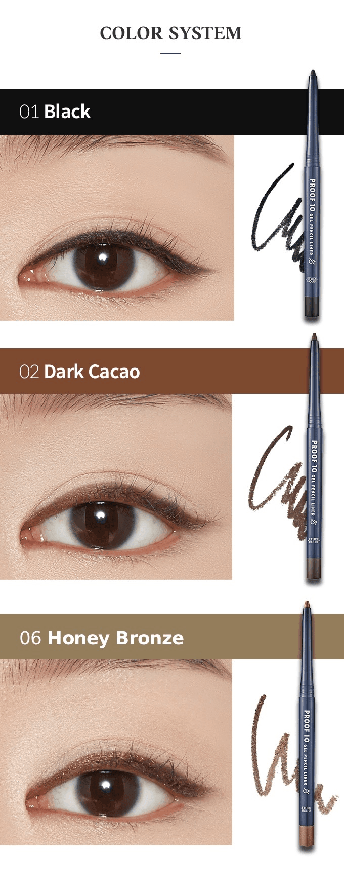 [3colors] ETUDE Proof 10 Gel Pencil 0.01 oz.(0.3g) detail 4