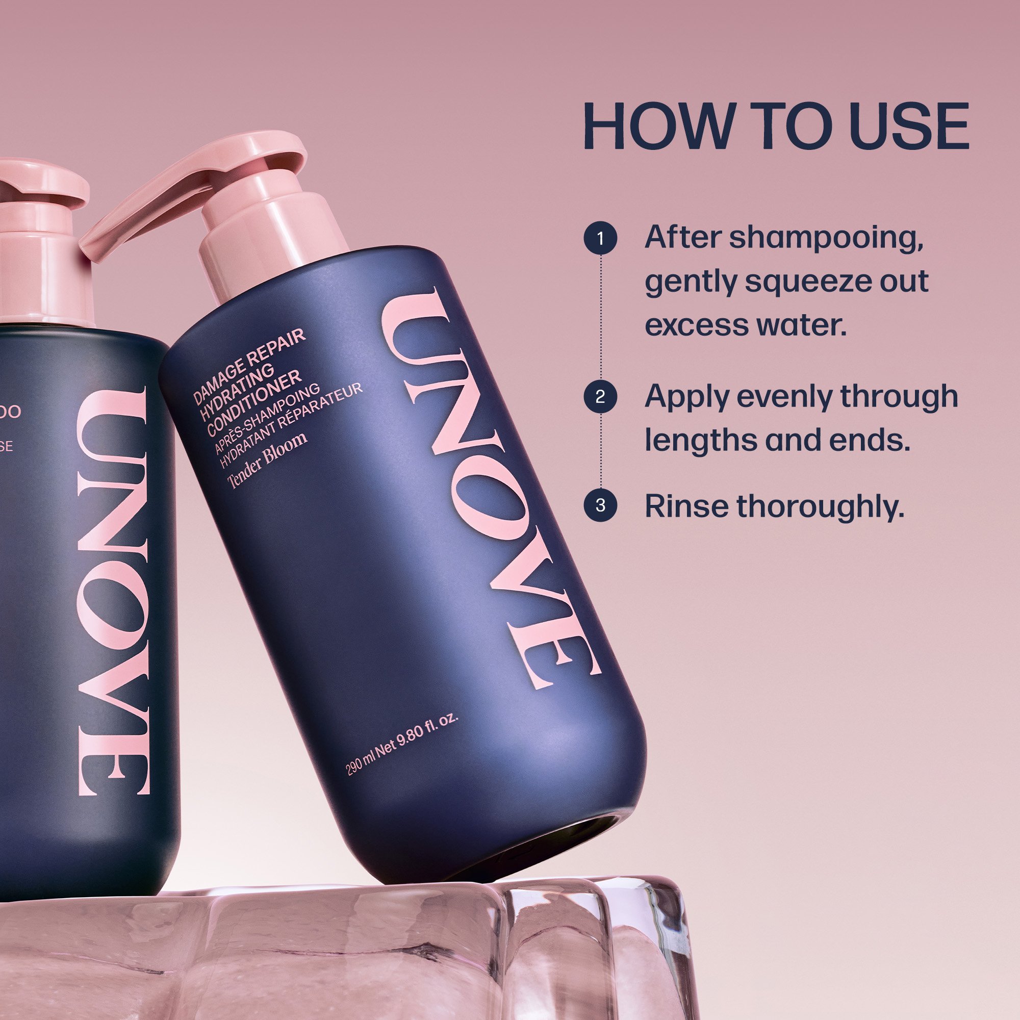 UNOVE Damage Repair Hydrating Conditioner Tender Bloom 9.8 fl. oz.(290ml) detail 4
