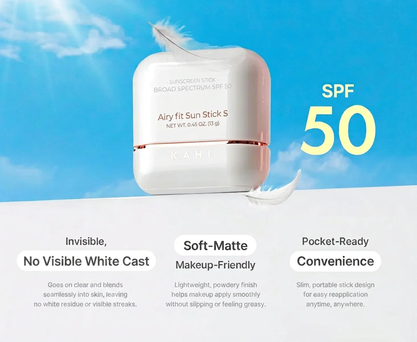 KAHI Airy Fit Sun Stick S 0.45 oz.(13g) detail 5