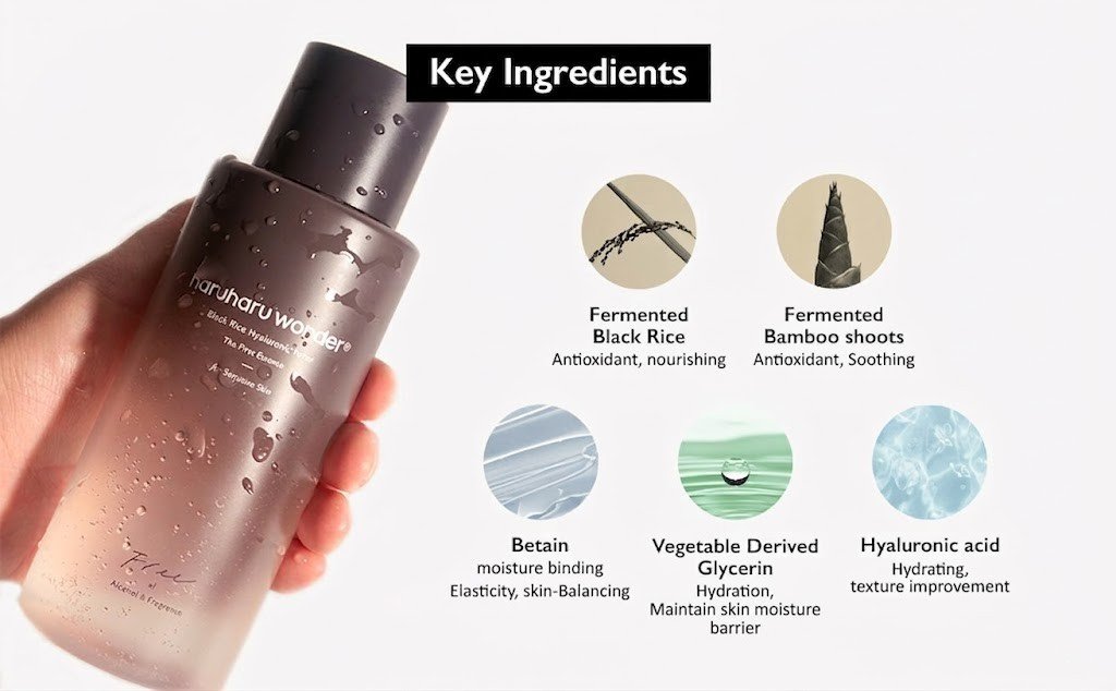 HARUHARU WONDER Black Rice Hyaluronic Toner Free Of Alcohol And Fragrance 10.1 fl. oz.(300ml) detail 3