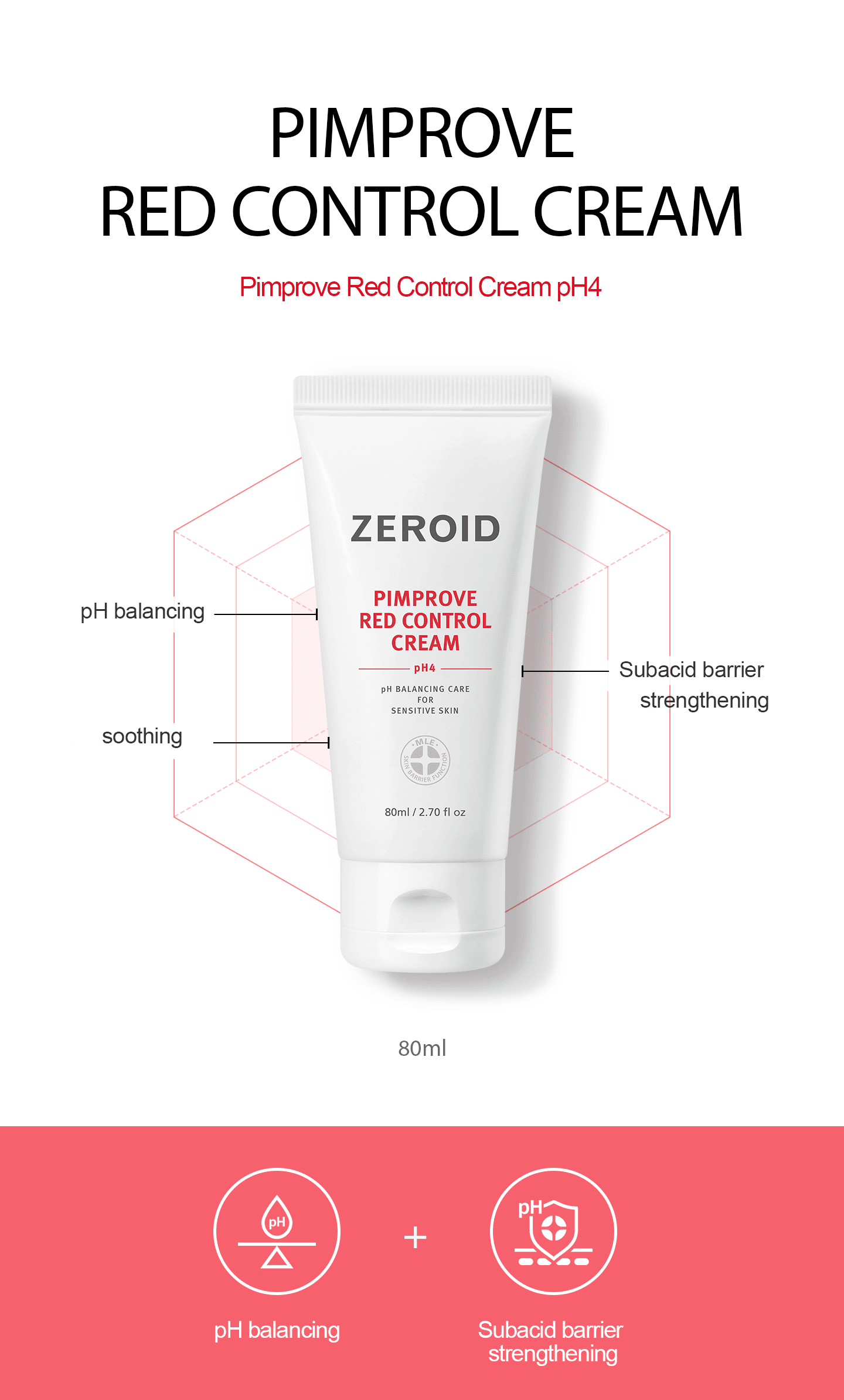 Zeroid Pimprove Red Control Cream Ph4 2.71 fl. oz.(80ml) detail 1