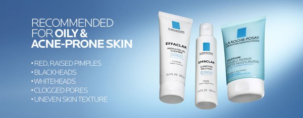 La Roche Posay Effaclar Daily Acne Kit : Cleanser 3.4 fl. oz.(100ml) + Toner 3.4 fl. oz.(100ml) + Moisturizer 3.4 fl.oz (100ml) detail 1