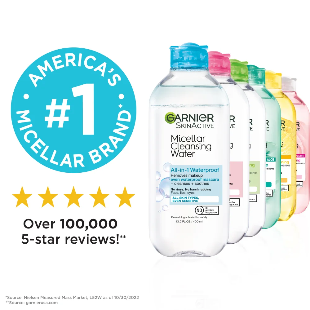 Garnier Skinactive Micellar Cleansing Water And Waterproof Makeup Remover 13.5 fl. oz.(400ml) detail 6