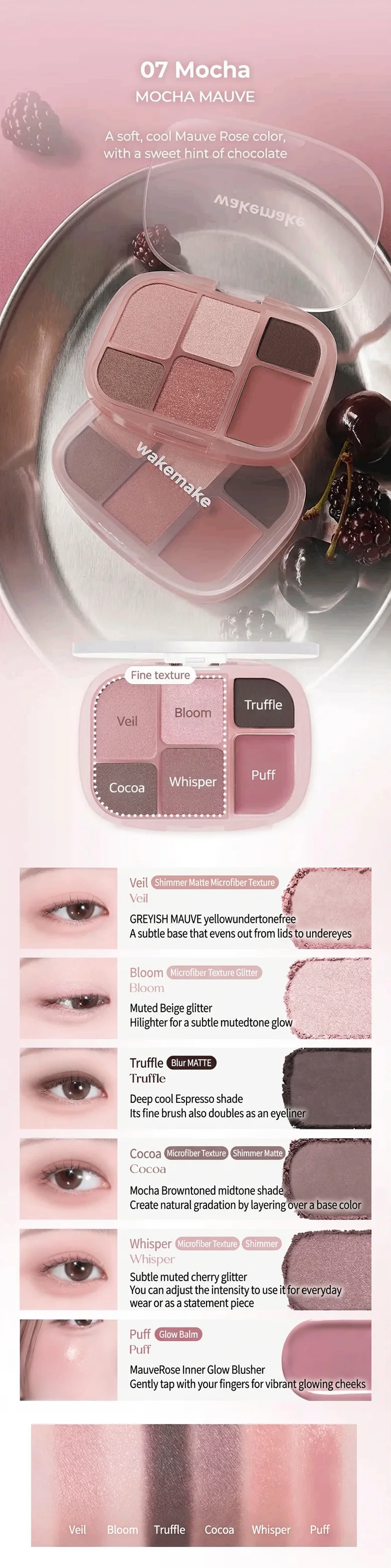 [8colors] WAKE MAKE Soft Sheer Muti Palette 0.21 oz.(6.1g) detail 6