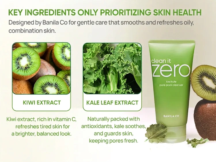 BANILA CO Clean It Zero Kiwi Kale Pore Pack Cleanser 6.35 oz.(180g