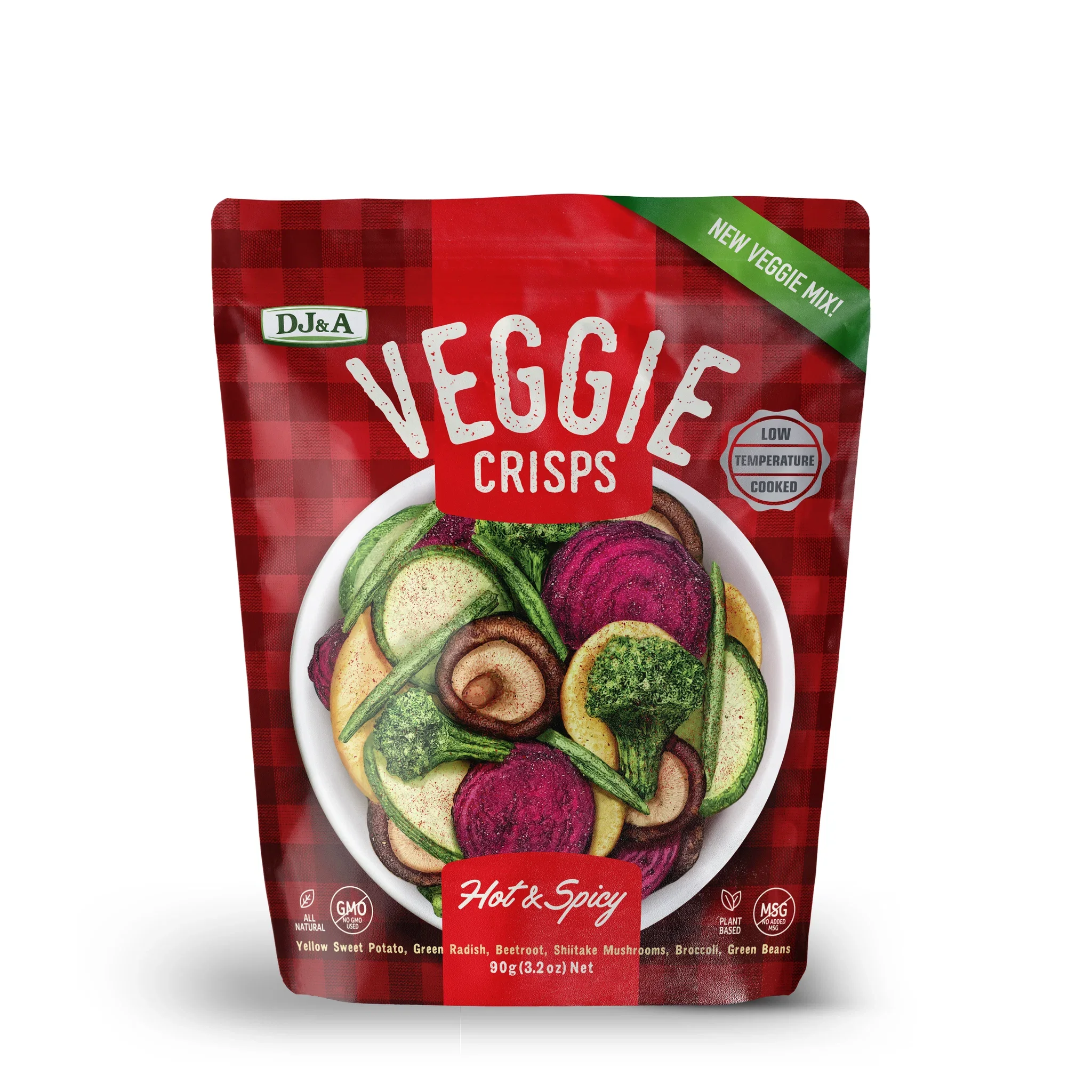 DJ&A Veggie Crisps Hot & Spicy 3.2 oz.(90g) detail 1