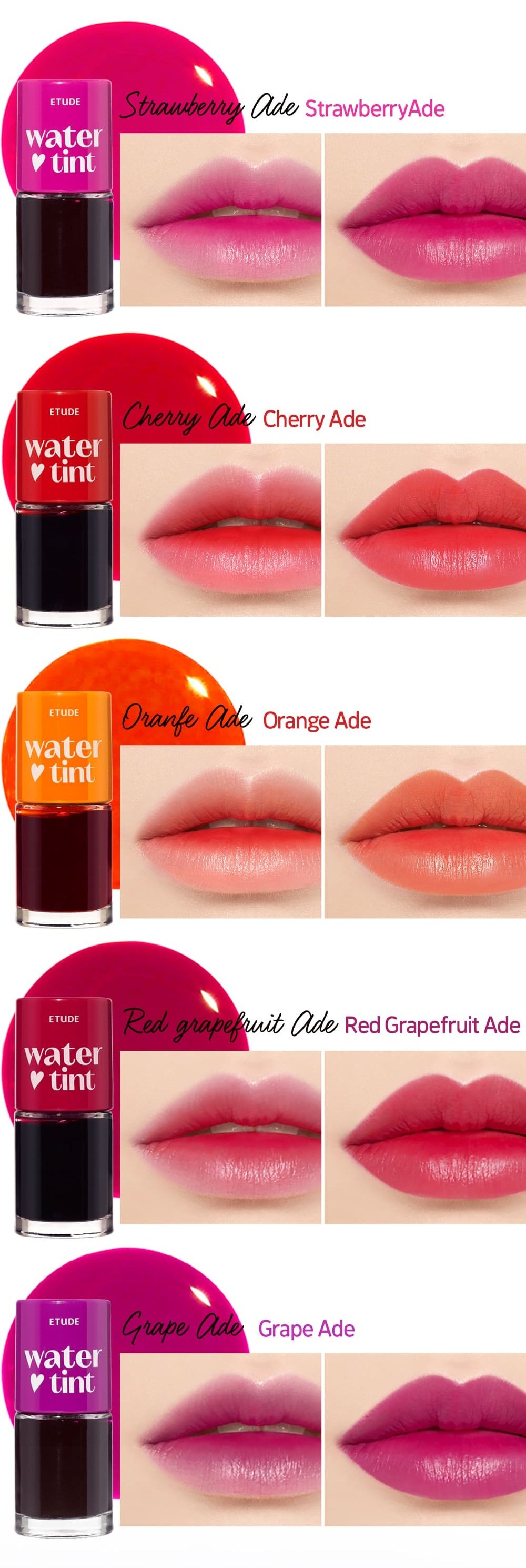 [5colors] ETUDE Dear Darling Water Tint 0.31 fl. oz.(9ml) detail 3