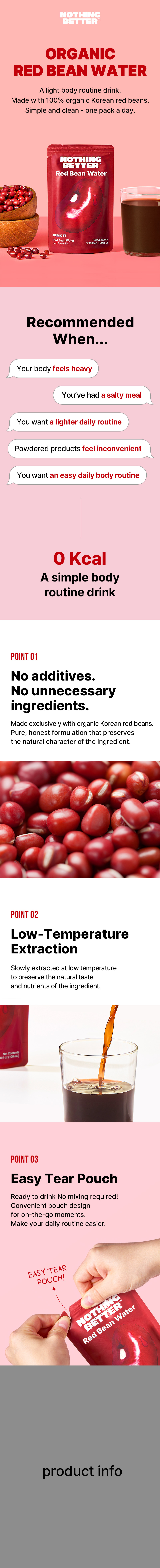 NOTHING BETTER Drink It Red Bean Water 3.38 fl. oz.(100ml) detail 1