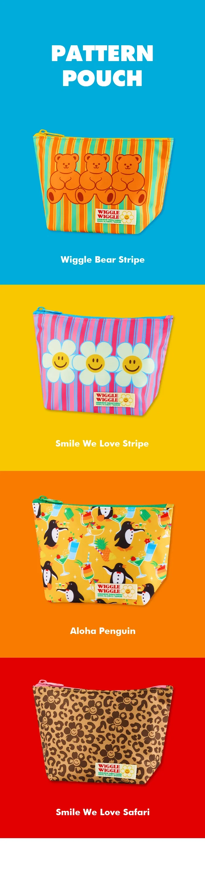 [3types] wiggle wiggle Pattern Pouch detail 1