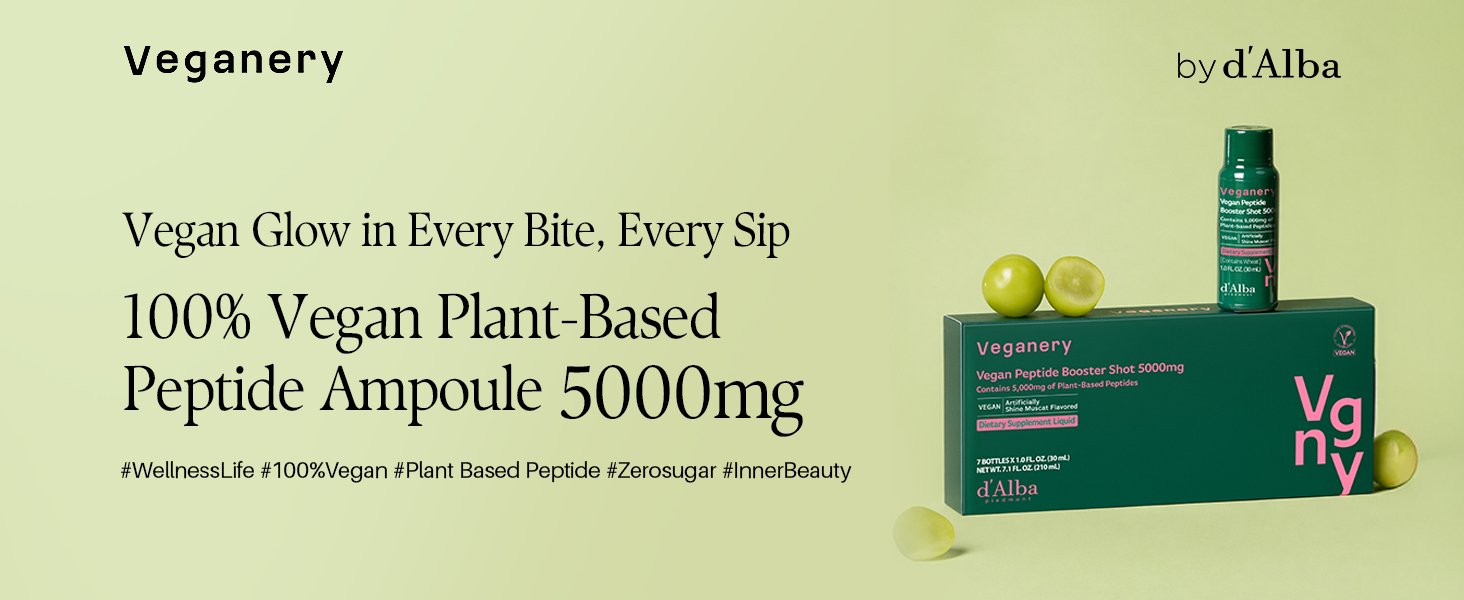 Veganery by d'Alba Vegan Peptide Booster Shot 5000mg Dietary Supplement 1.0 fl. oz.(30ml) x 7ea detail 1