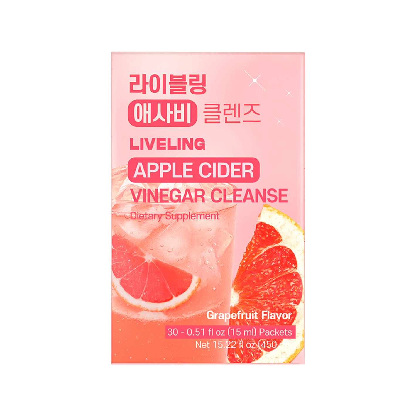 LIVELING Apple Cider Vinegar Cleanses Grapefruit Flavor 0.51 oz.(15ml) x 30ea detail 1