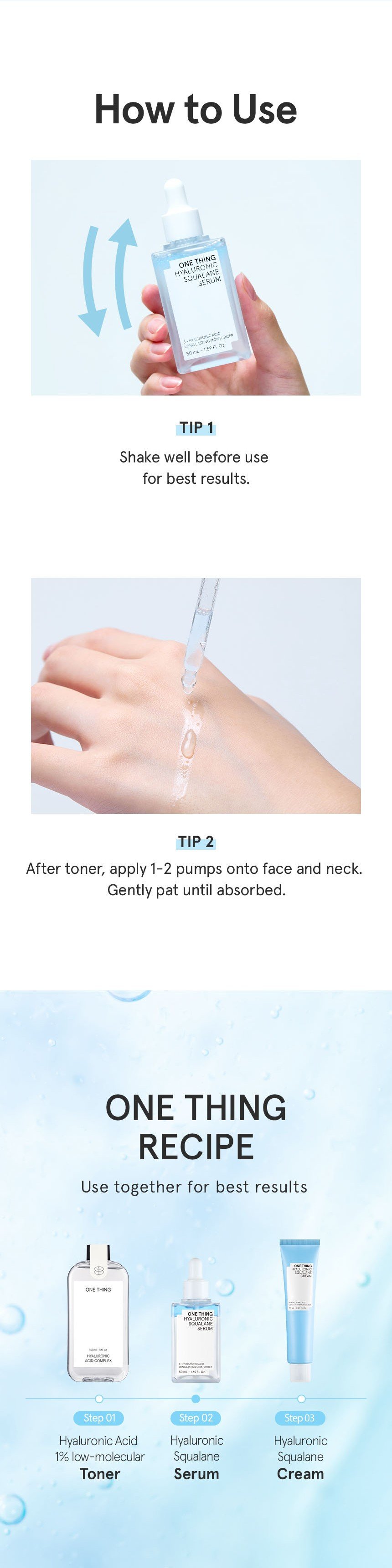 ONE THING Hyaluronic Squalane Serum 1.69 fl. oz.(50ml) detail 1