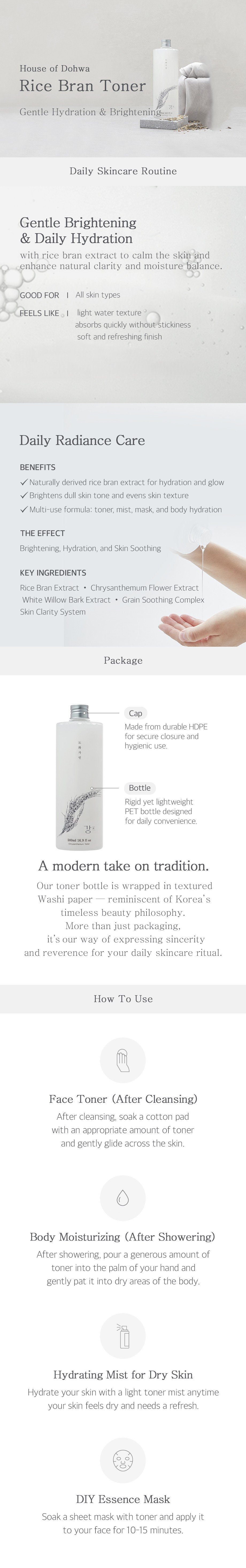 HOUSE OF DOHWA Rice Bran Toner 16.9 fl. oz.(500ml) detail 1